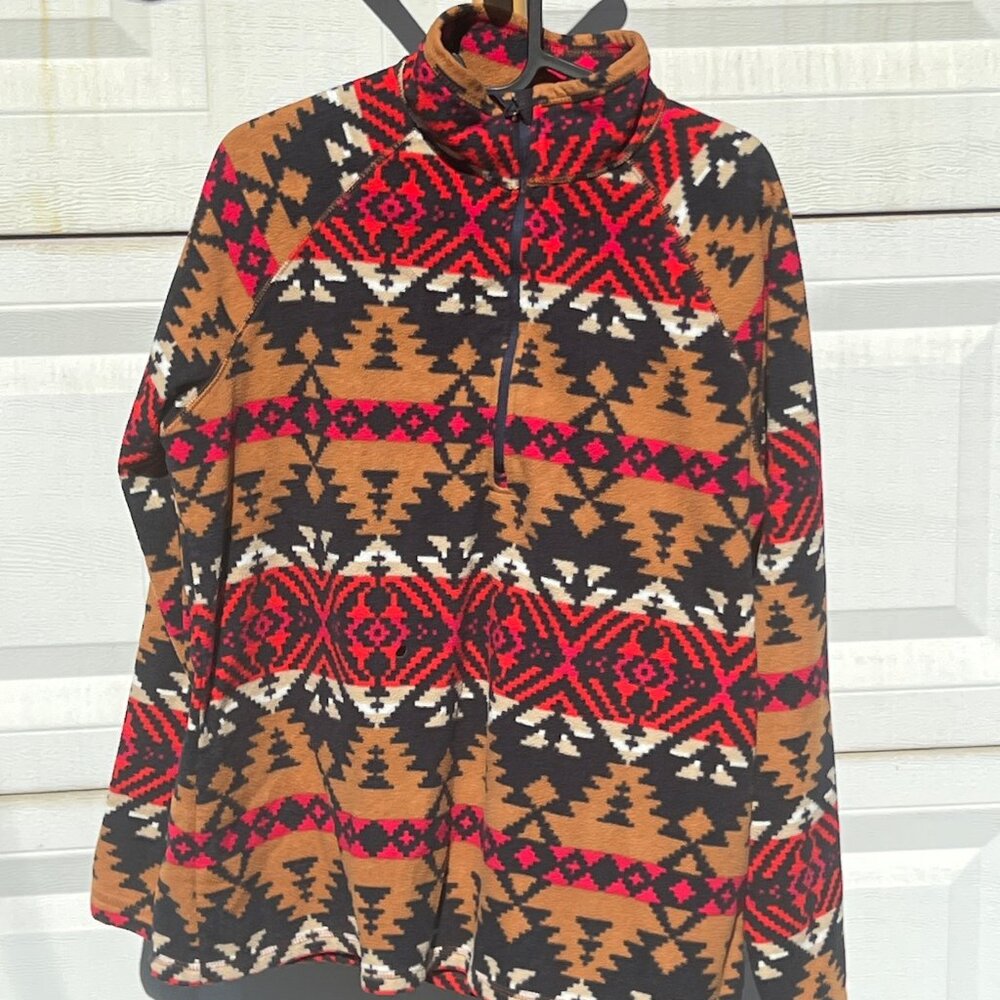 Eddie Bauer Women's Aztec Print Fleece Pullover